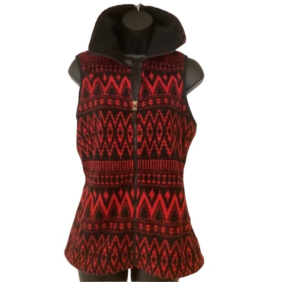 Jackets & Blazers - 🎉🥳Host Pick 🎉🥳 Womens red and black fleece vest. Sz medium